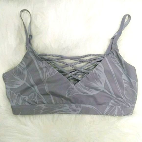Fabletics Gray Flowered Sports Bra S - Picture 1 of 7